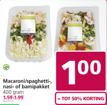 macaronispaghetti  nasi  of bamipakket