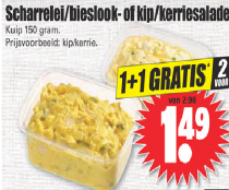 scharreleibieslook of kipkerriesalade