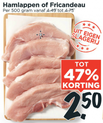hamlappen of fricandeau