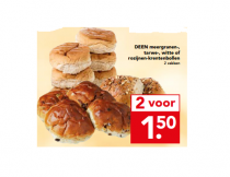 meergranen  tarwe  witte of rozijnen krentenbollen