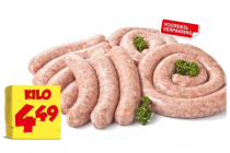 plus varkenssaucijzen of verse worst