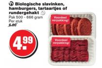 biologische slavinken hamburgers tartaartjes of rundergehakt