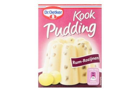 dr. oetker kookpudding rum en rozijnen