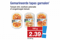 gemarineerde tapas garnalen tomaat chili knoflook peterselie of zongedroogde tomaat 100 gram