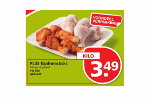 plus kipdrumsticks naturel of gekruid per kilo