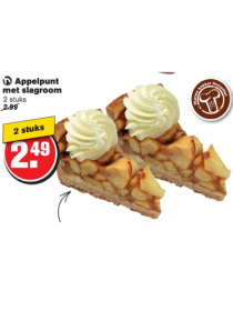 appelpunt met slagroom