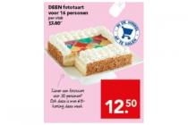 deen fototaart voor 16 personen