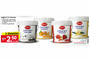 Milbona creamy yoghurt 2 x 1 liter voor €2,50 - Beste.nl