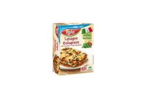 iglo italiaanse maaltijden lasagne bolognese met spinazie