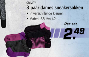 3 paar dames sneakersokken