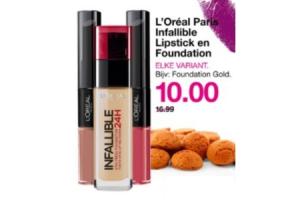 loreal paris infallible lipstick en foundation