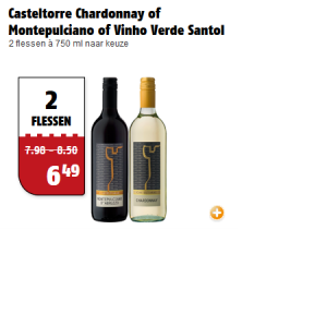casteltorre chardonnay of montepulciano of vinho verde santol