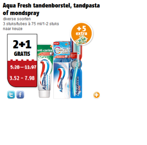 aqua fresh tandenborstel tandpasta of mondspray