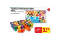 stempels in handige bewaarbox