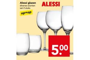 middernacht Oxide iets Alessi glazen diverse soorten set 2 stuks €5,00 - Beste.nl