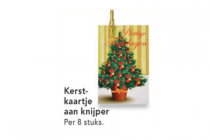 kerstkaartje aan knijper