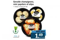 gevulde champignons mini paprikas of eitjes