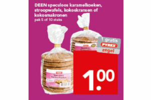 deen speculoos karamelkoeken stroopwafels kokoskransen of kokosmakronen