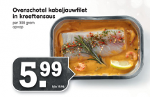 ovenschotel kabeljauwfilet in kreeftensaus