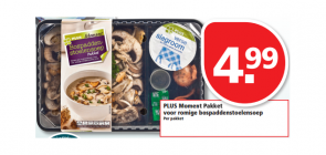 plus moment pakket voor romige bospaddenstoelensoep