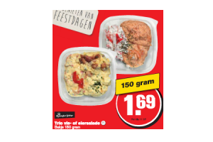 trio vis  of eiersalade