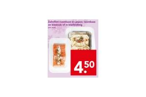 zalmfilet roomkaas en peper roomkaas en bieslook in bladerdeeg