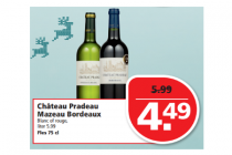 chateau pradeau mazeau bordeaux blanc of rouge fles 75 cl