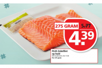 plus zalmfilet op huid