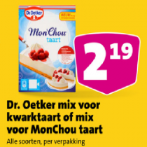 dr. oetker mix voor kwarktaart of mix voor monchoutaart