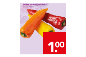 zoete puntpaprikamix schaal 3 stuks