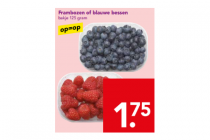 frambozen of blauwe bessen bakje 125 gram