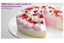 deen ijstaart vanille aardbei of butterscotch karamel