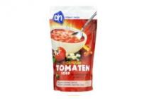 ah soep in zak gevulde tomatensoep