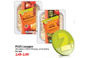 plus lasagne 400450g