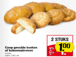 coop gevulde koeken of kokosmakronen