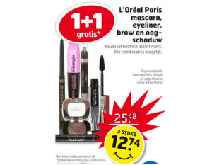 loreal paris mascara eyeliner brow  en oogschaduw