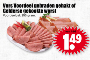 gebraden gehakt of gelderse gekookte worst