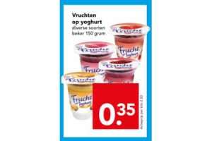 vruchten op yoghurt