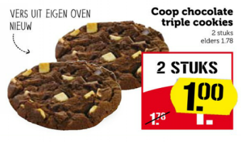 coop chocolate triple cookies
