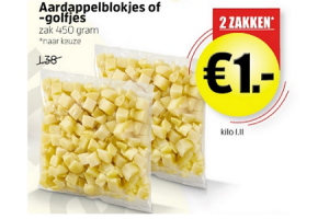 aardappelblokjes  of golfjes