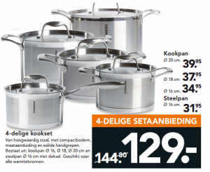 4 delige kookset