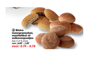 bistre meergranenbol vezelwitbol of volkorenpuntjes