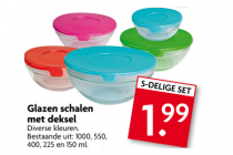 glazen schalen met deksel
