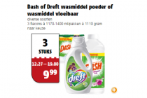 dash of dreft wasmiddel poeder of wasmiddel vloeibaar