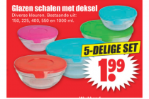 glazen schalen met deksel