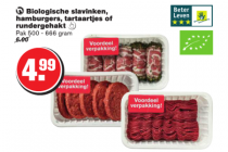biologische slavinken hamburgers tartaartjes of rundergehakt