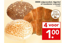 deen volgranenbol tijgerbol of roomboter croissant