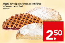 deen halve appelkruimel  roomkruimel  of kersen rastervlaai