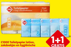 c1000 toiletpapier lotion zakdoekjes en hygienische doekjes