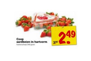 coop aardbeien in hartvorm